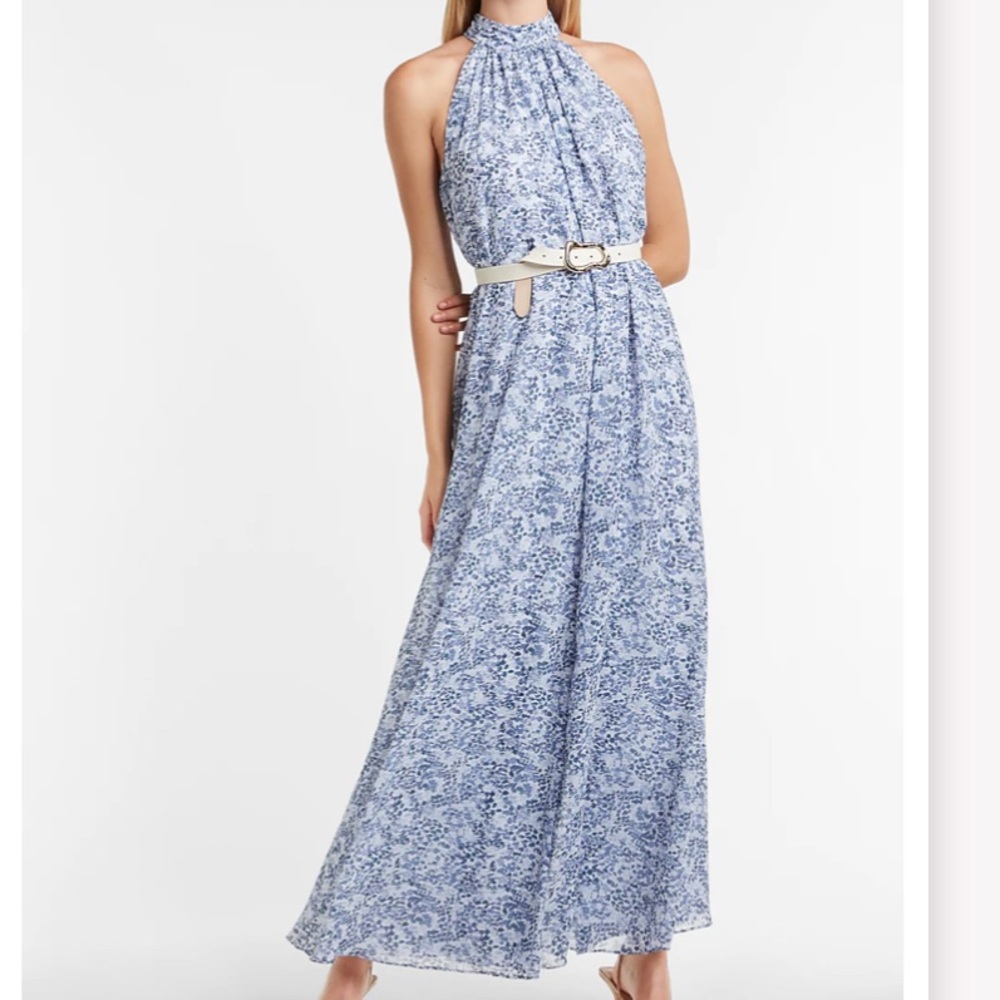 EXPRESS Paisley Mock Neck Shapeless
Jumpsuit